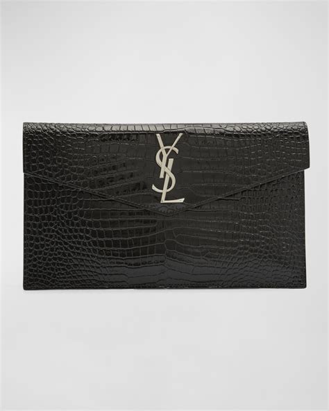 ysl uptown pouch croc